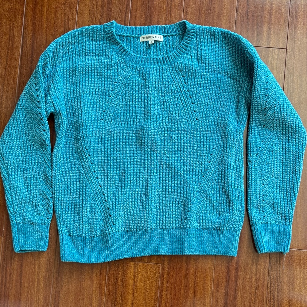 Cozy Teal Crew Neck Sweater